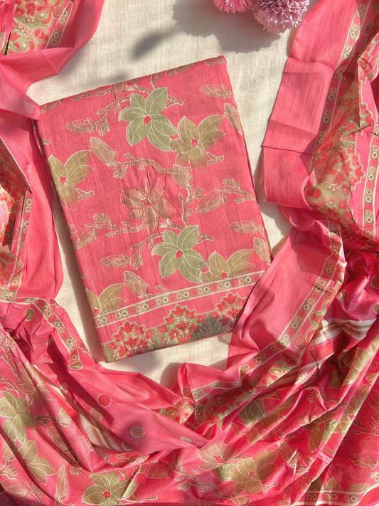 Unstitched cotton printed suits