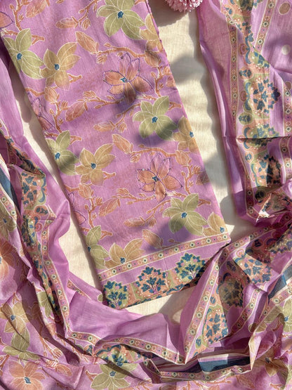 Unstitched cotton printed suits
