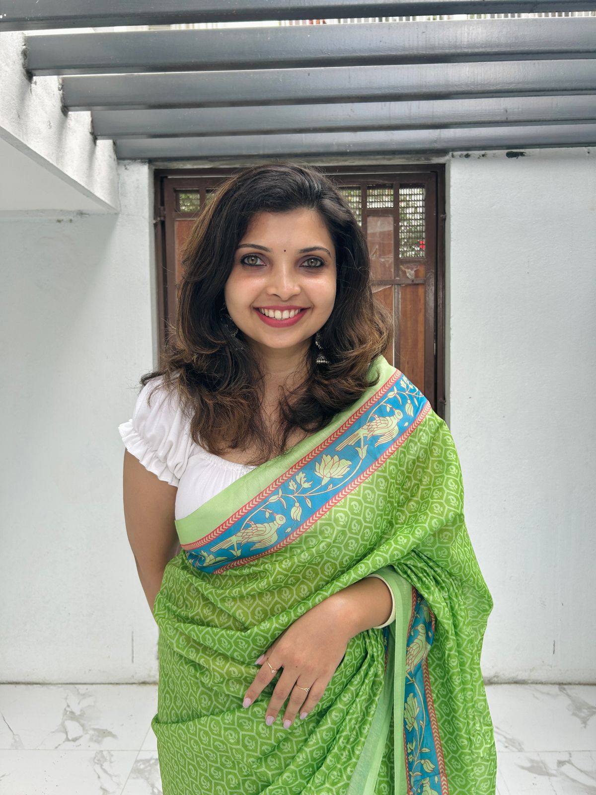 Printed Chanderi silk saree