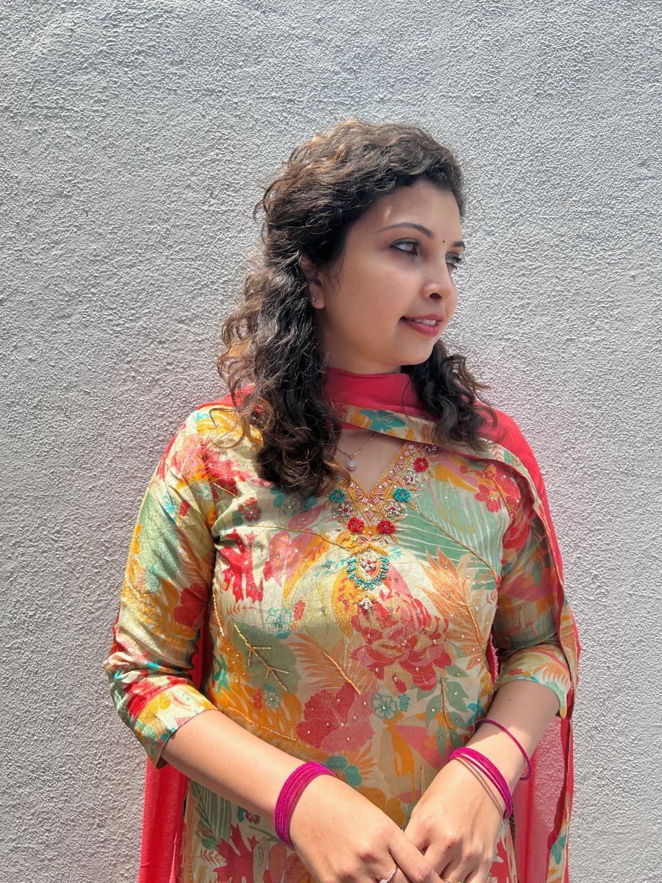Shimmer silk Kurta set