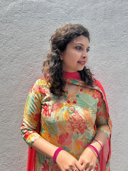 Shimmer silk Kurta set