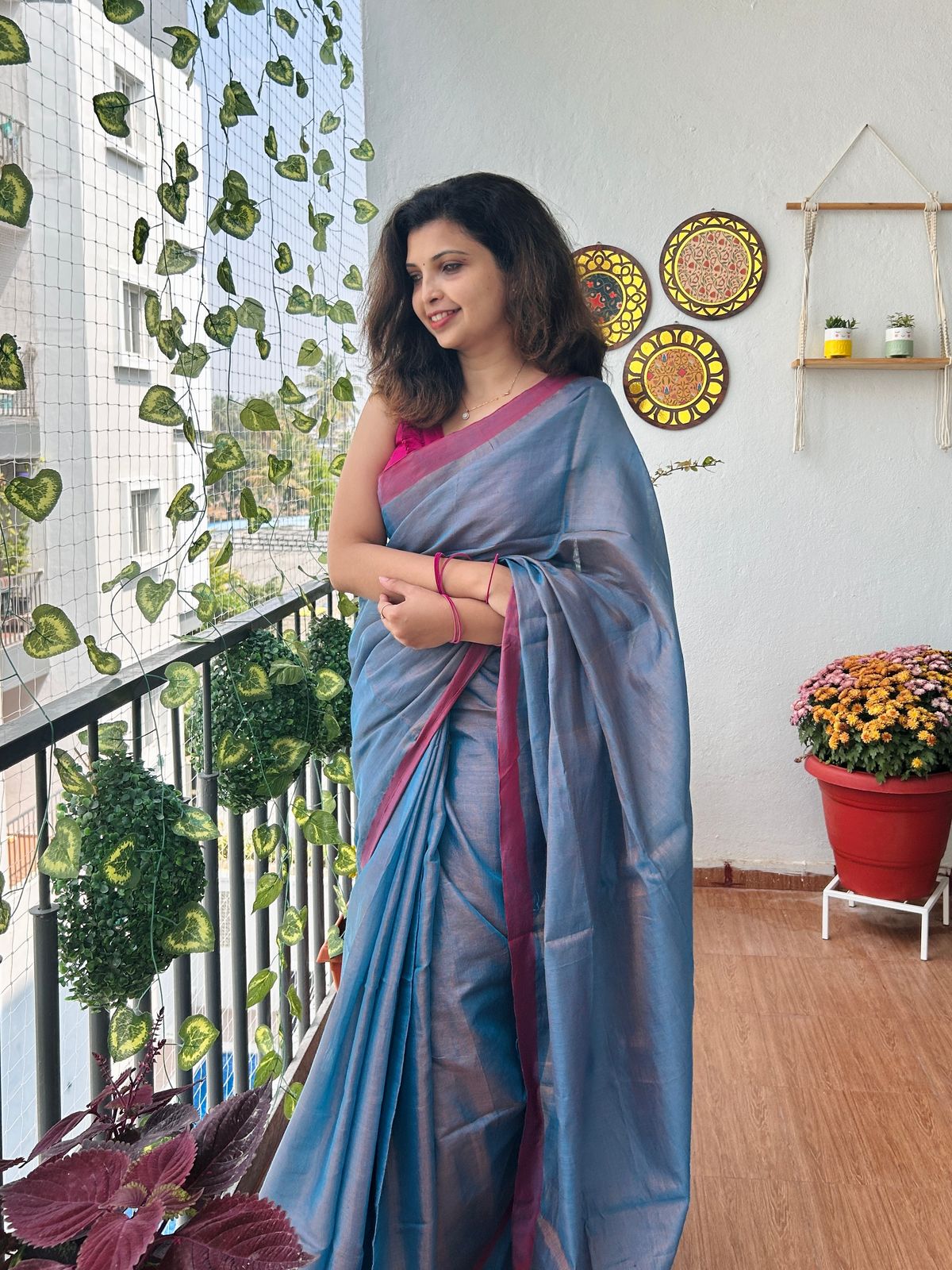 Khadi tissue saree