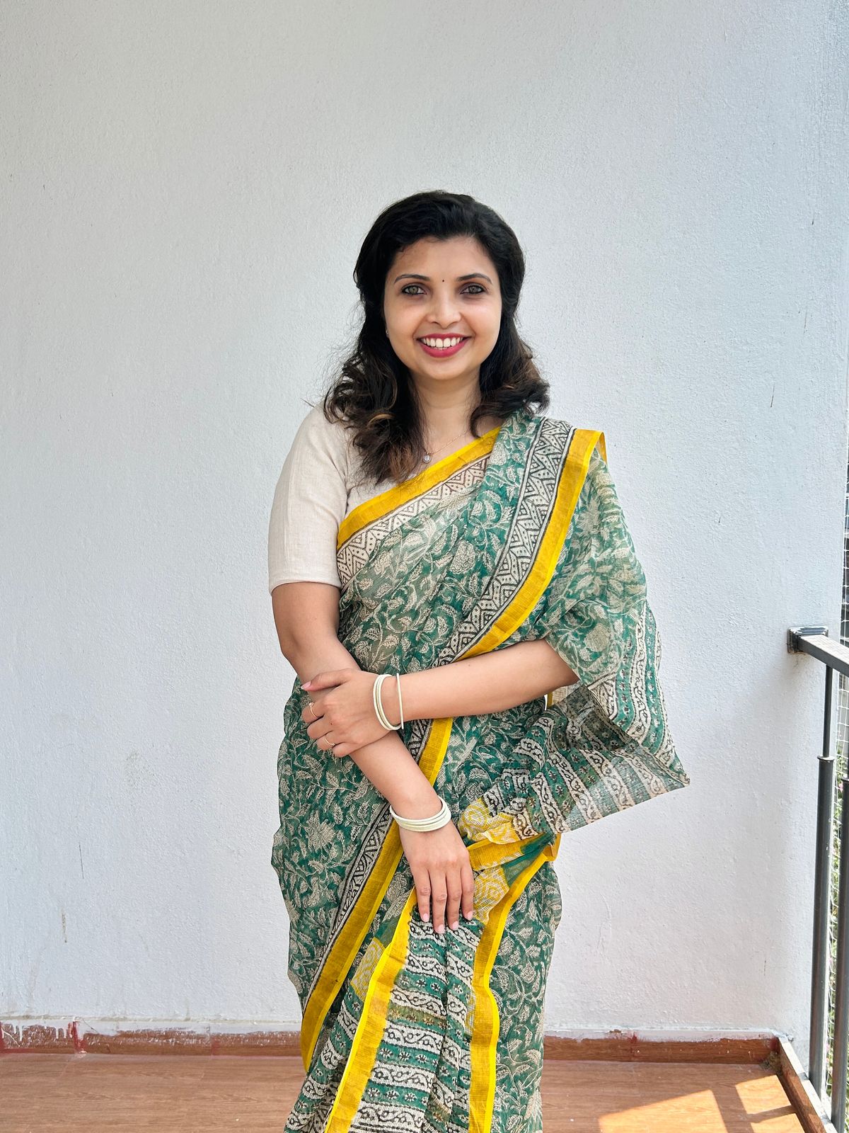 Kota doria saree in block prints