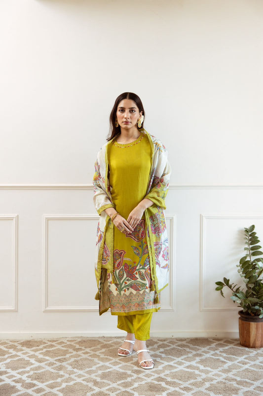 Muslin printed kurta set