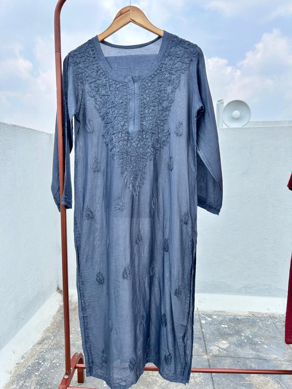 Chikankari kurti pant set