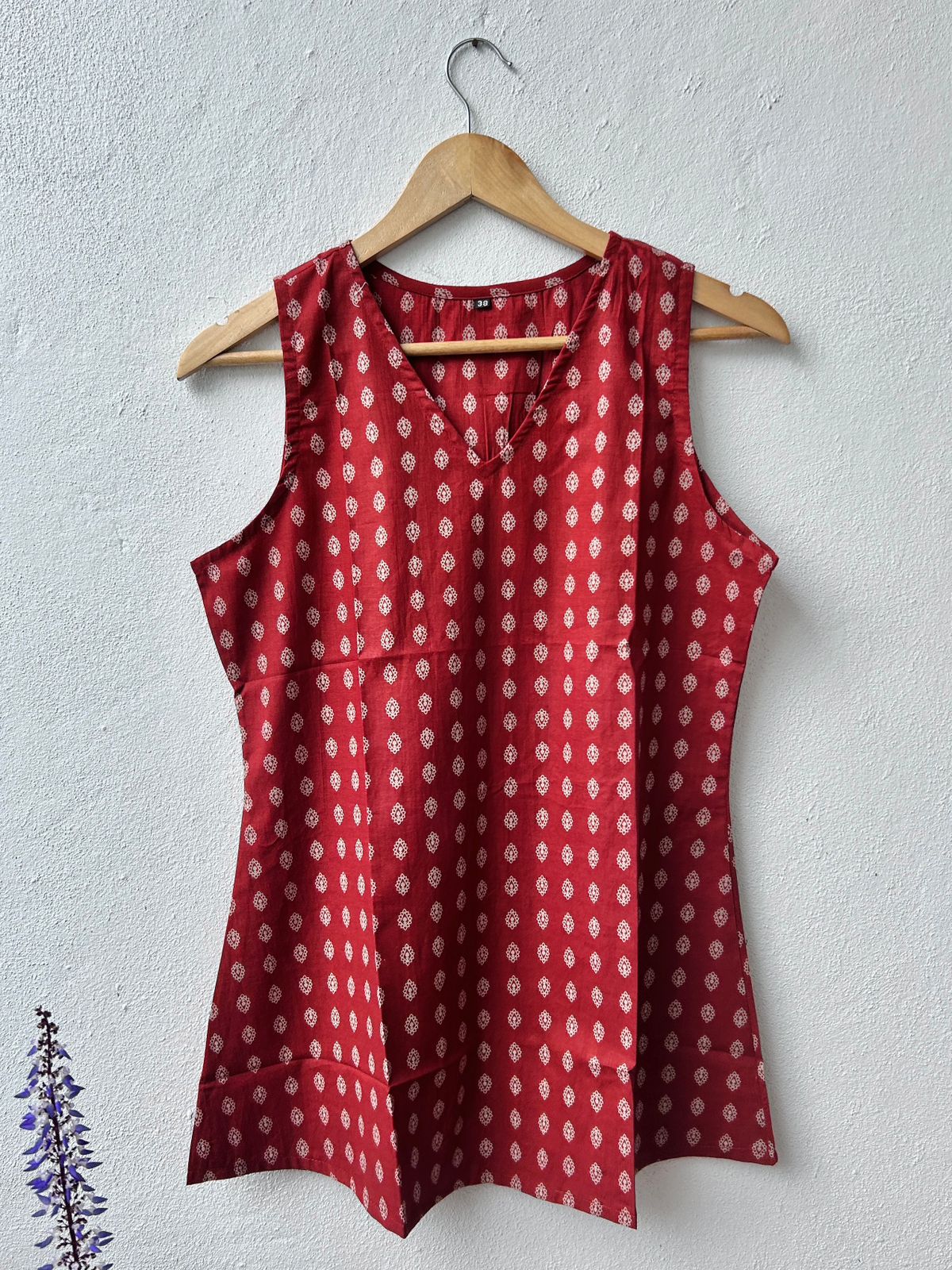Cotton Sleeveless Short Kurti
