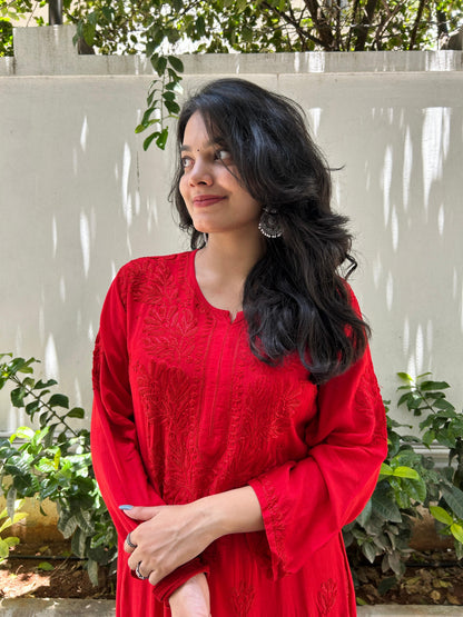 Muslin Chikankari kurti