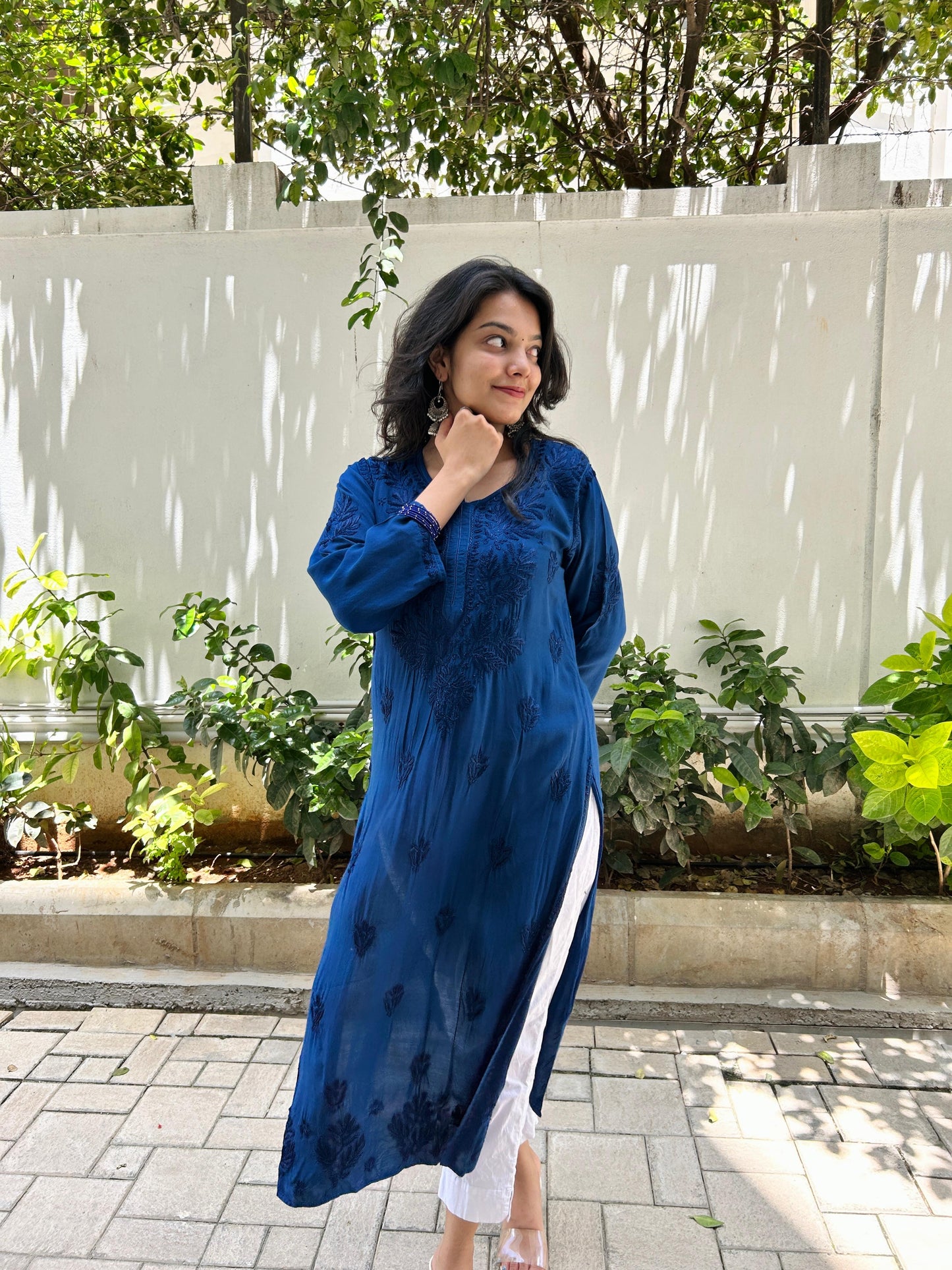 Muslin Chikankari kurti
