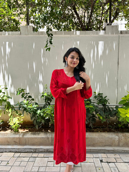 Muslin Chikankari kurti