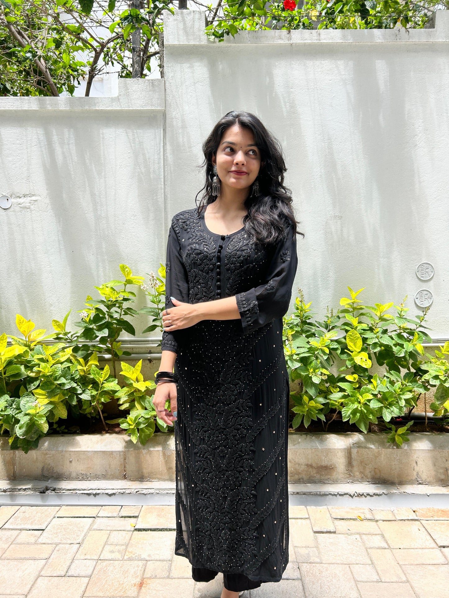 Chikankari 3d handwork kurta