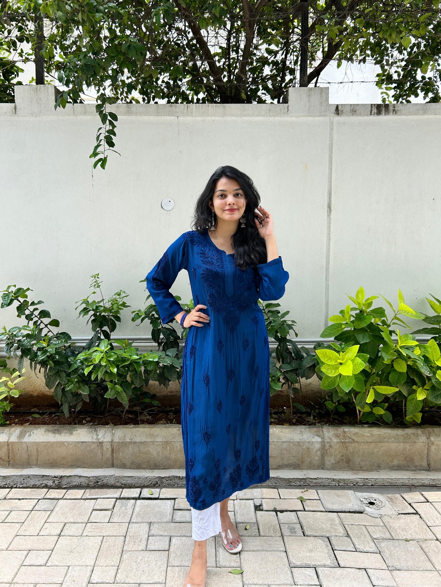 Muslin Chikankari kurti