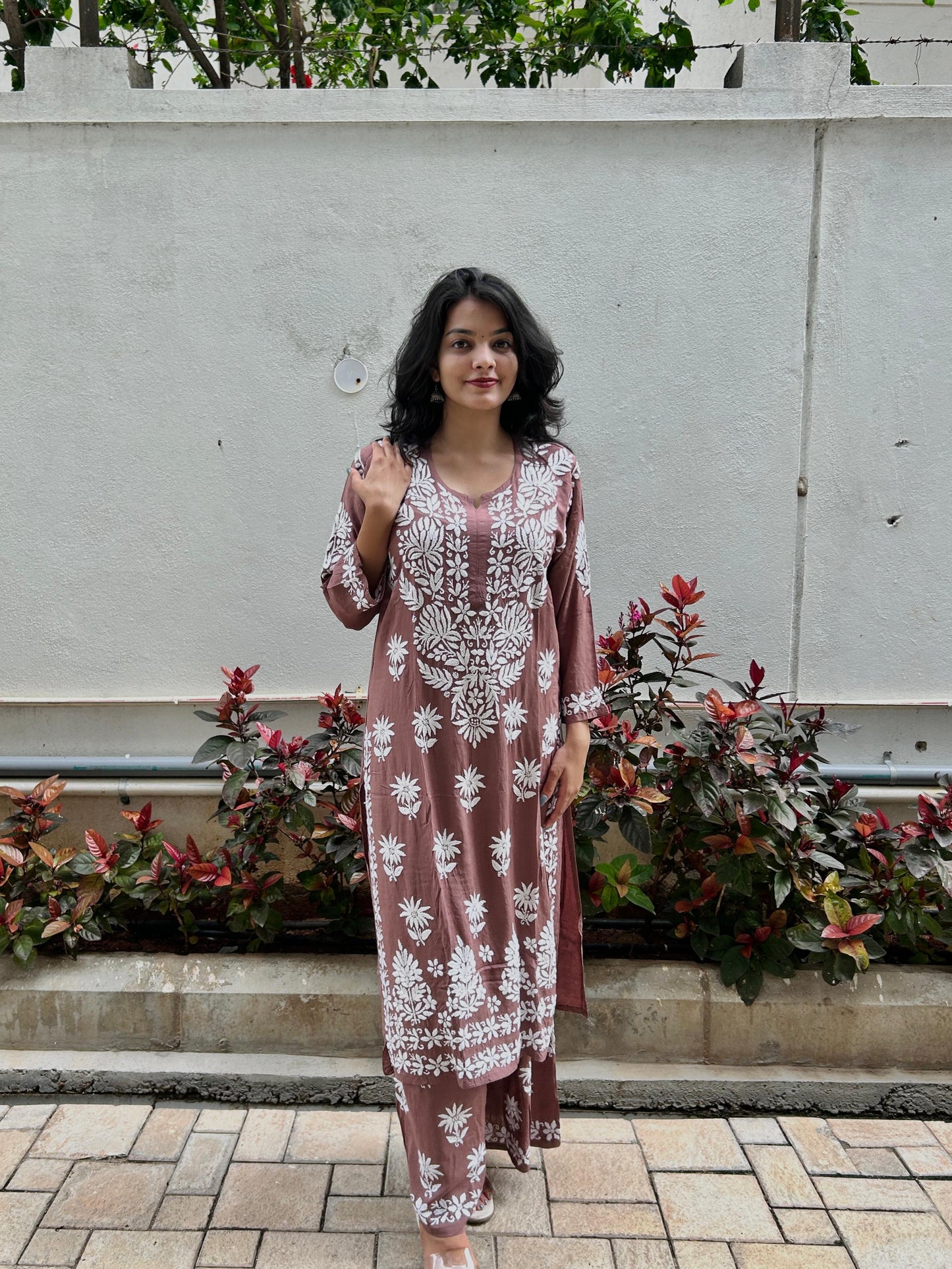 Chikankari work Kurti Pant set