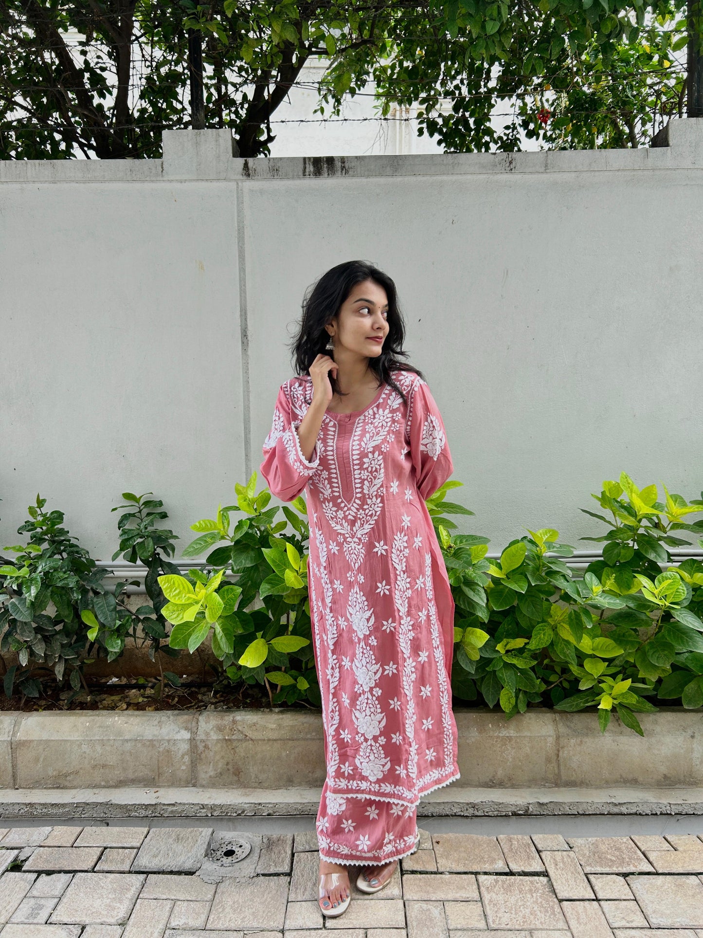 Chikankari work Kurti Pant set