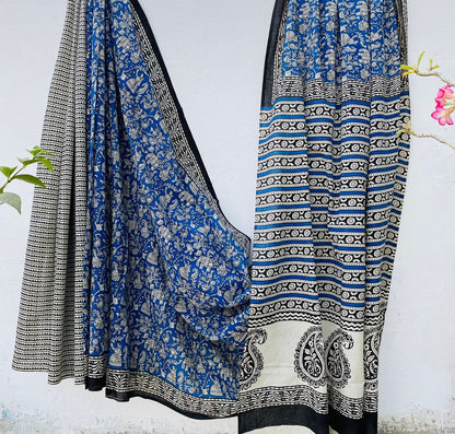 Mul mul cotton sarees in hand block prints