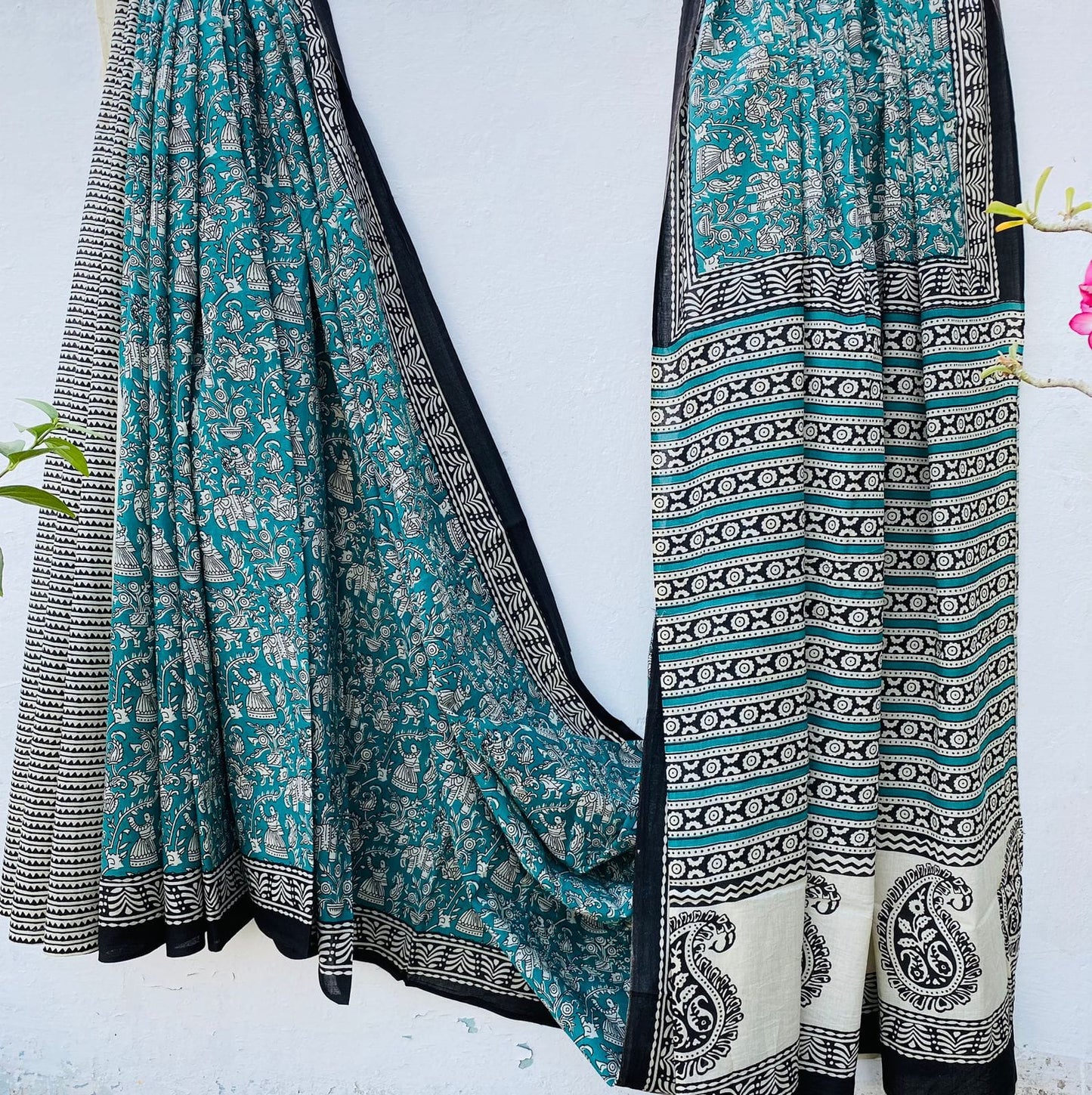 Mul mul cotton sarees in hand block prints