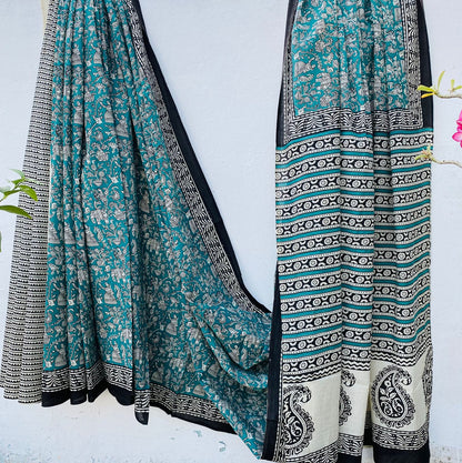 Mul mul cotton sarees in hand block prints