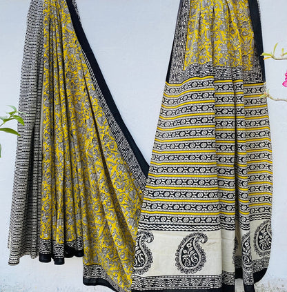 Mul mul cotton sarees in hand block prints