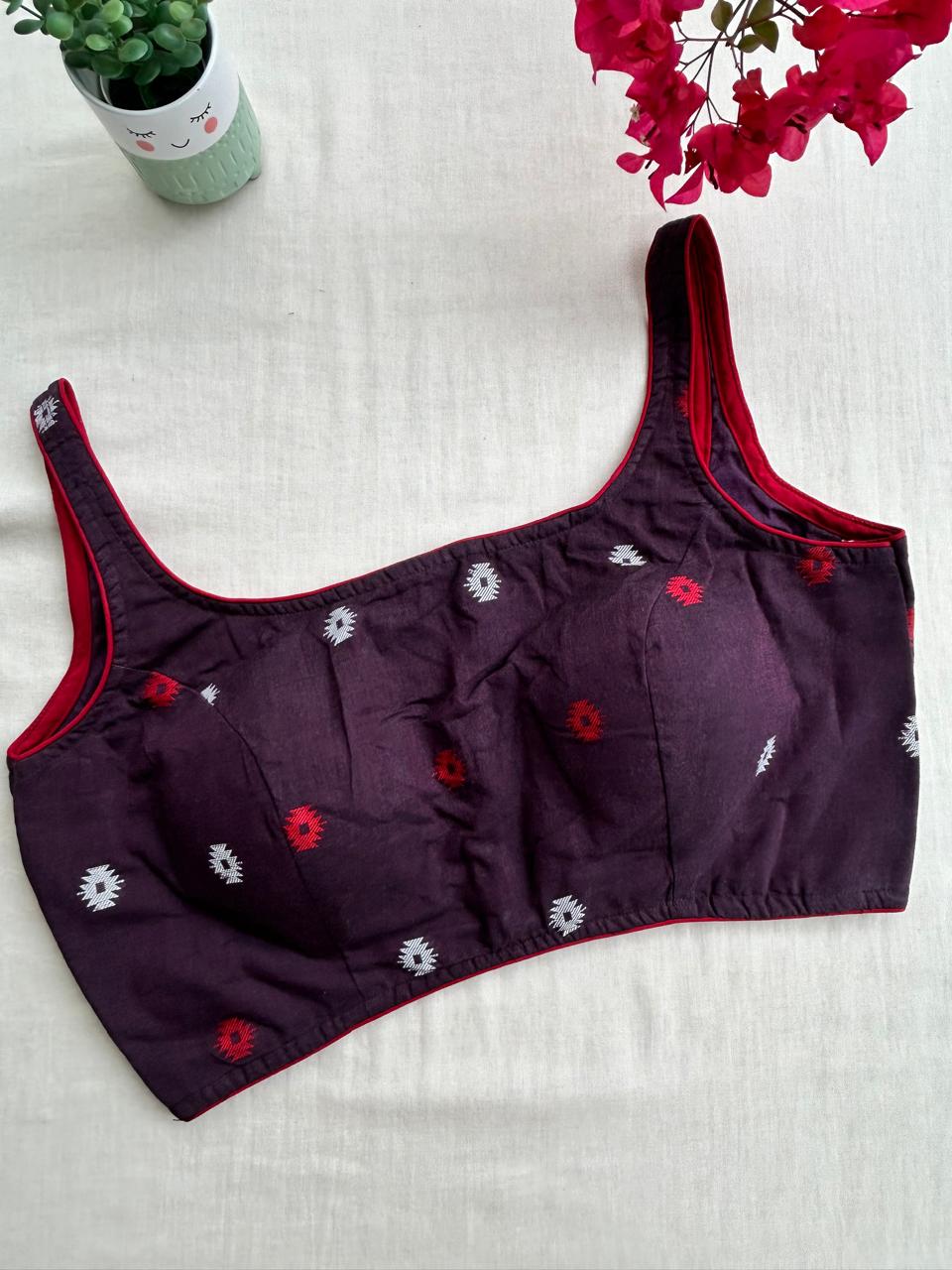 Jamdani Cotton sleeveless blouse