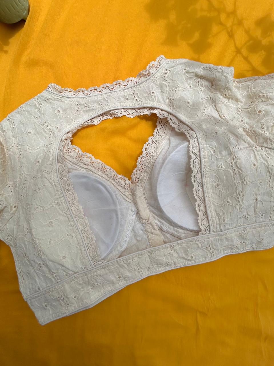 Hakoba saree blouse off white