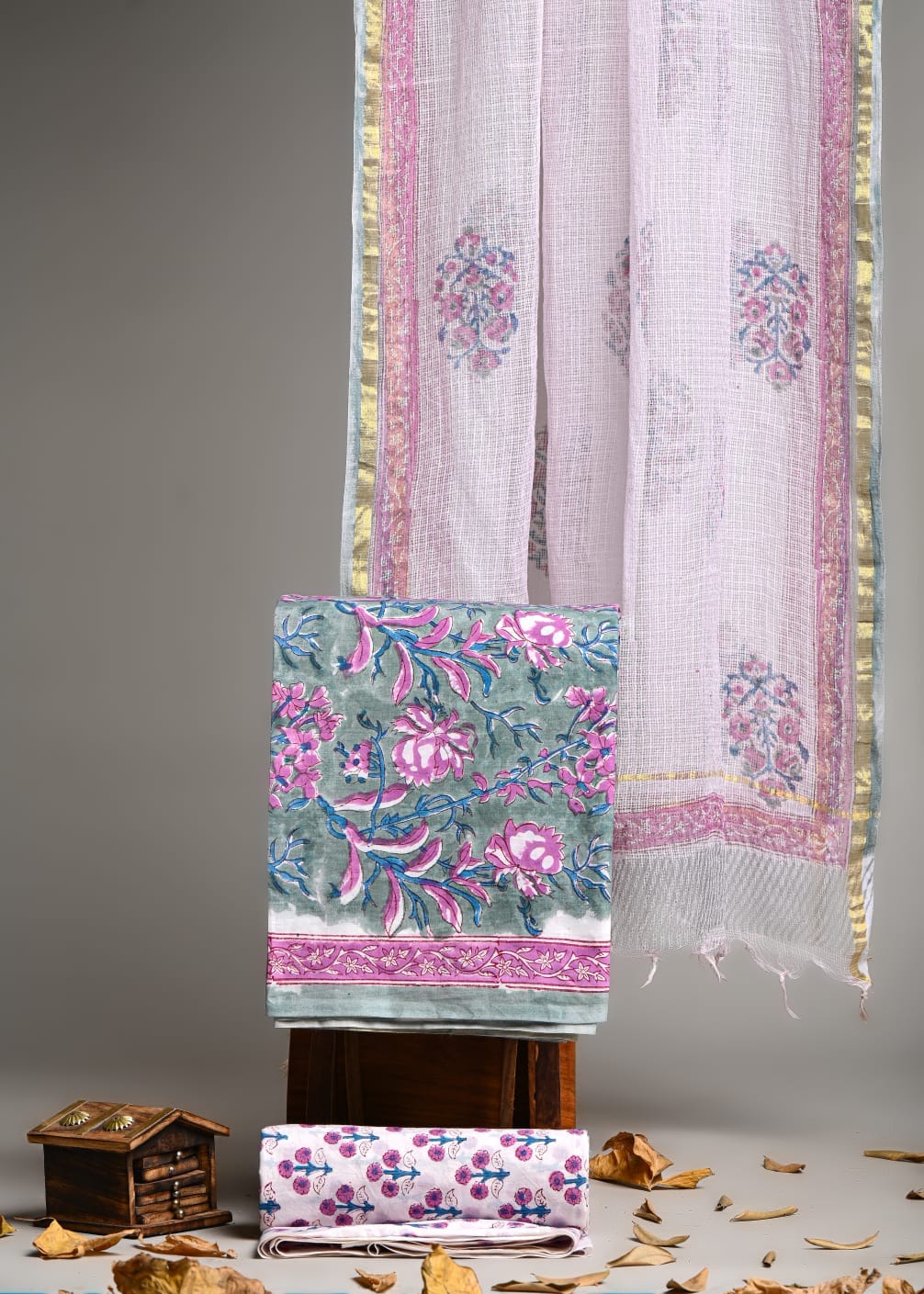 Cotton block print sets - unstitched