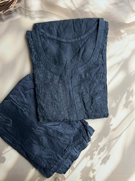 Chikankari kurti pant set