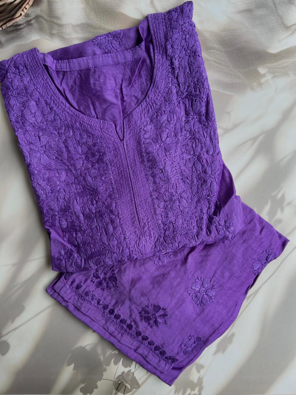 Chikankari kurti pant set