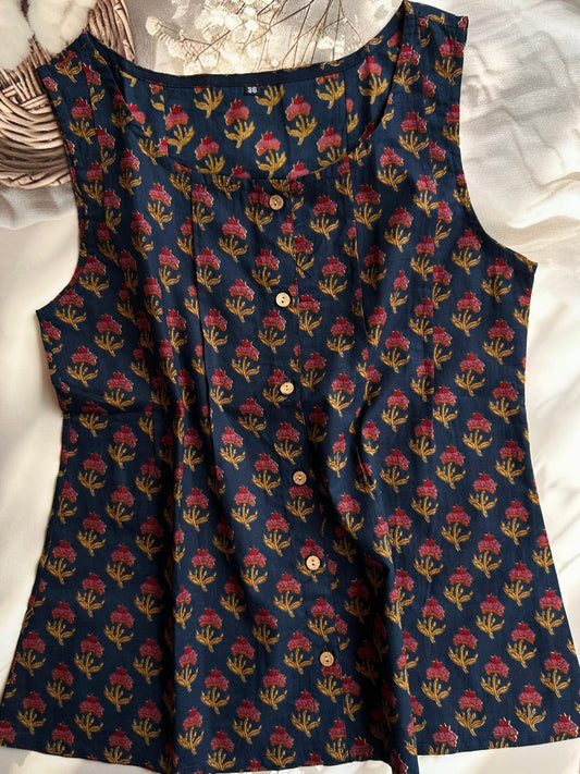 Cotton ethnic short top