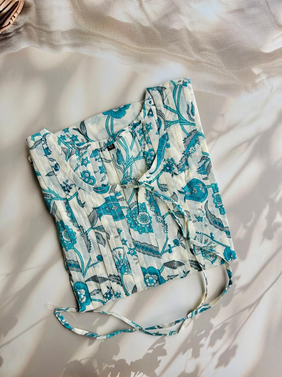 Cotton Sleeveless pintucks Kurti