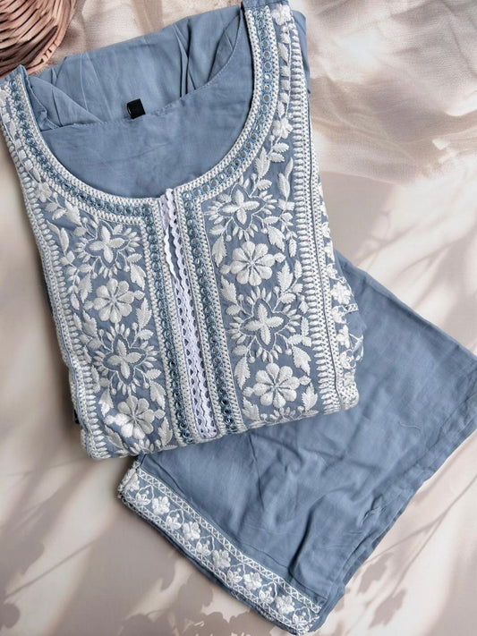 Cotton Co Ord set in embroidery