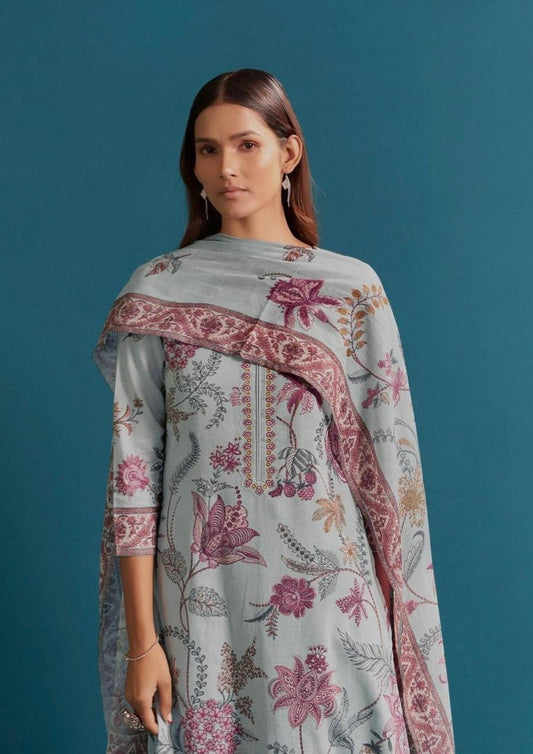 Printed Linen cotton kurta set