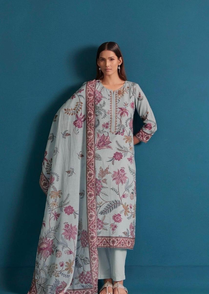 Printed Linen cotton kurta set