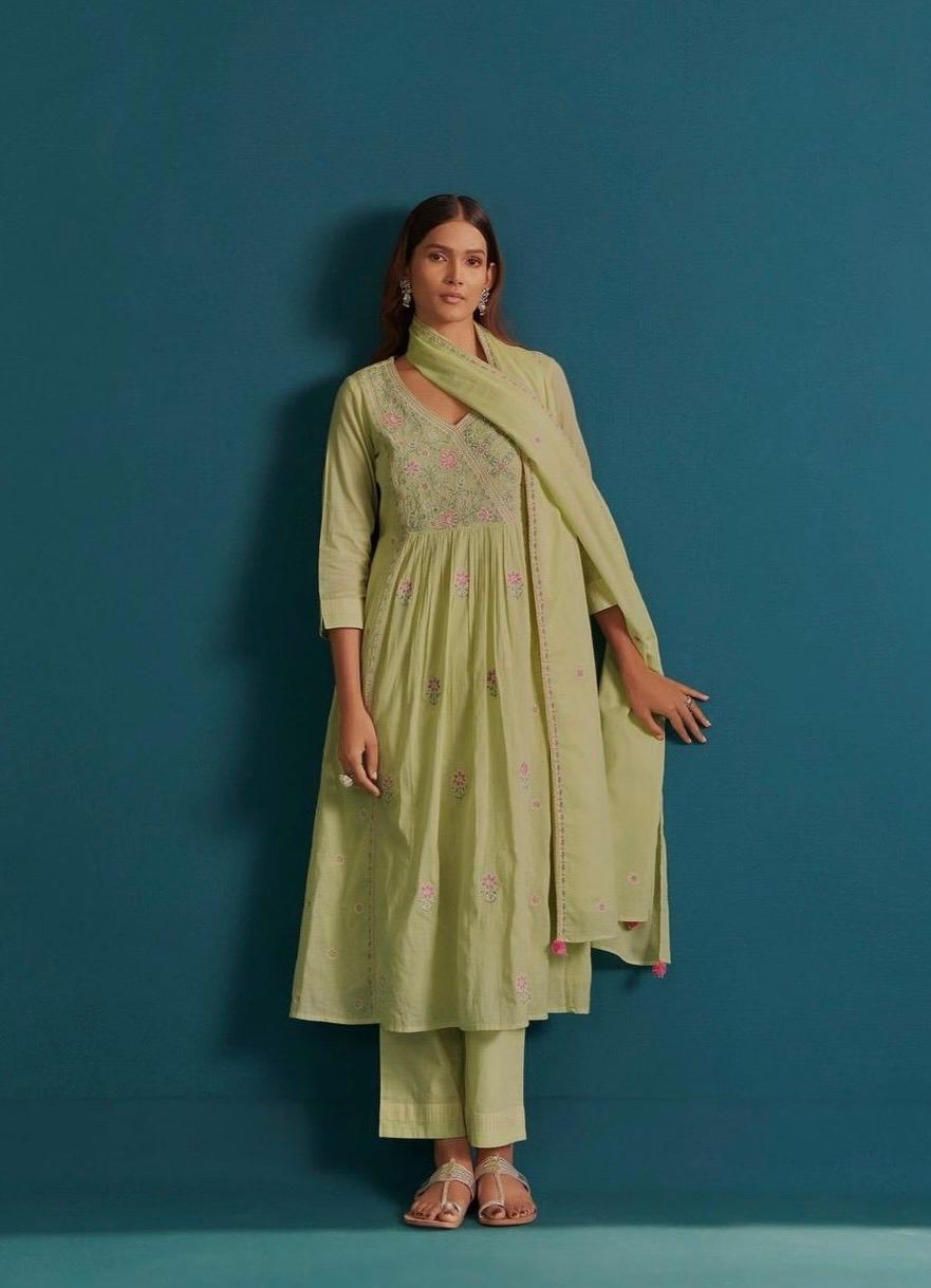 Embroidered Cotton Kurta set