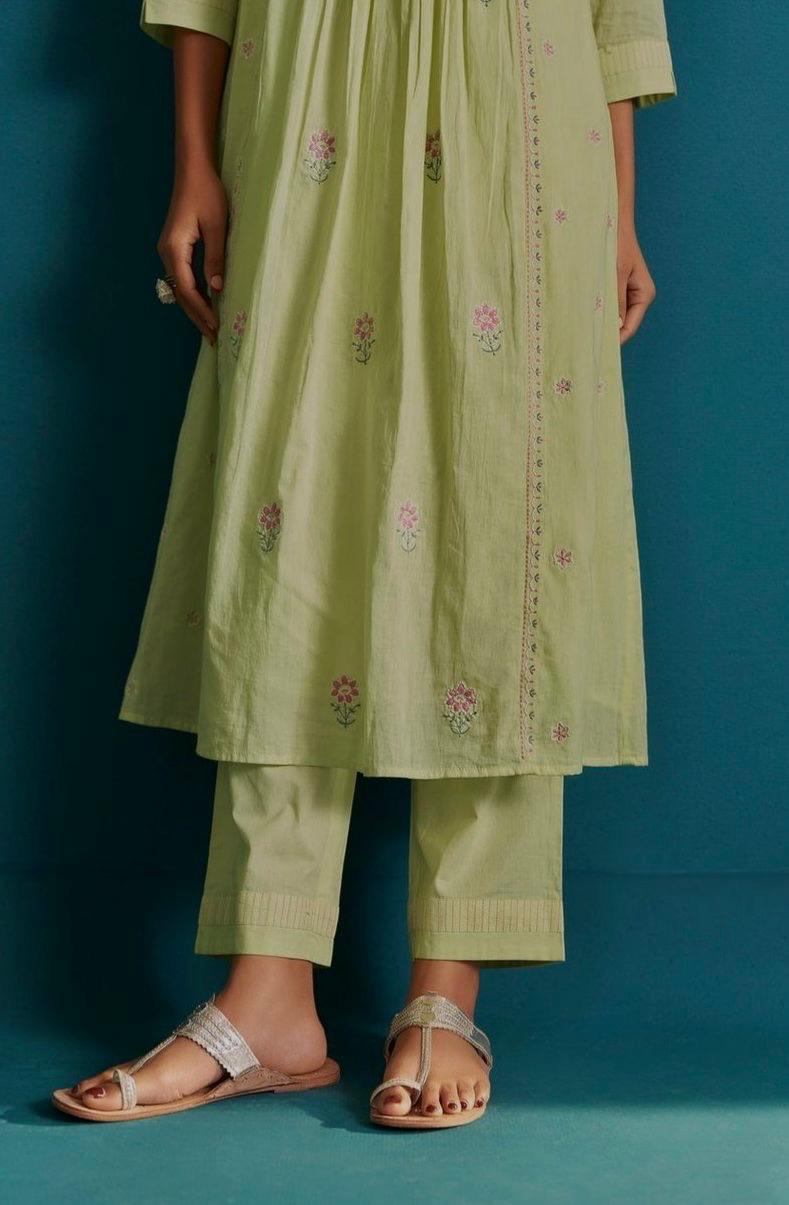 Embroidered Cotton Kurta set