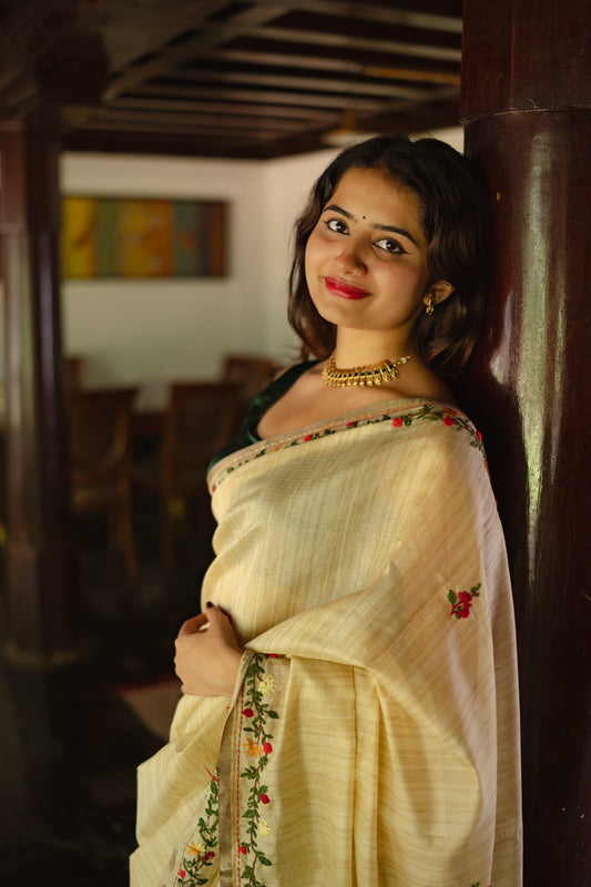 Embroidered French Knot saree