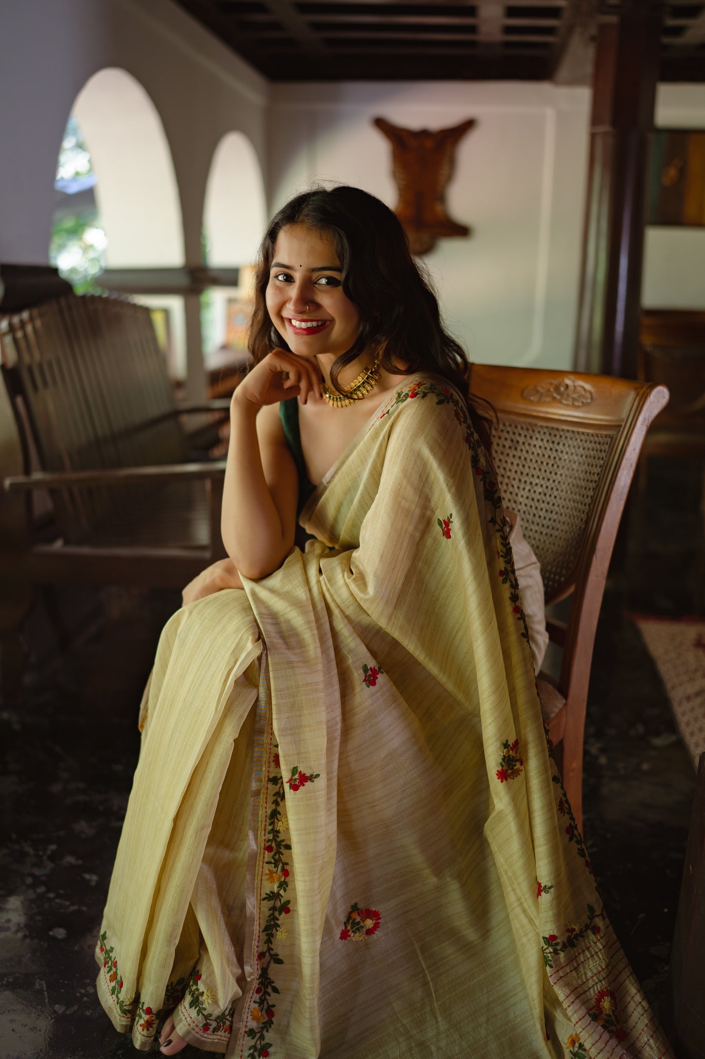 Embroidered French Knot saree