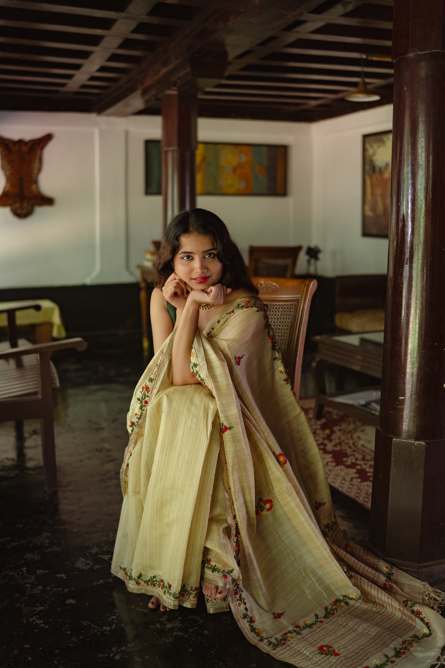 Embroidered French Knot saree