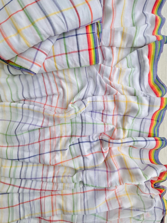 Mul mul cotton stripes saree