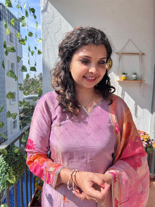 Shimmer silk Kurta set