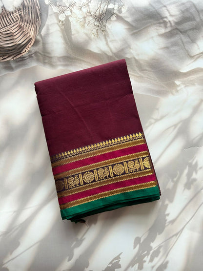 Kanchi cotton saree - maroon
