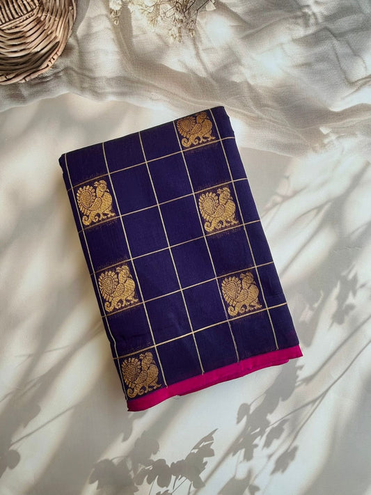 Kanchi cotton saree with premium zari weaves