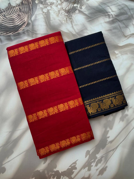 Velthari Sungudi Cotton saree - Red