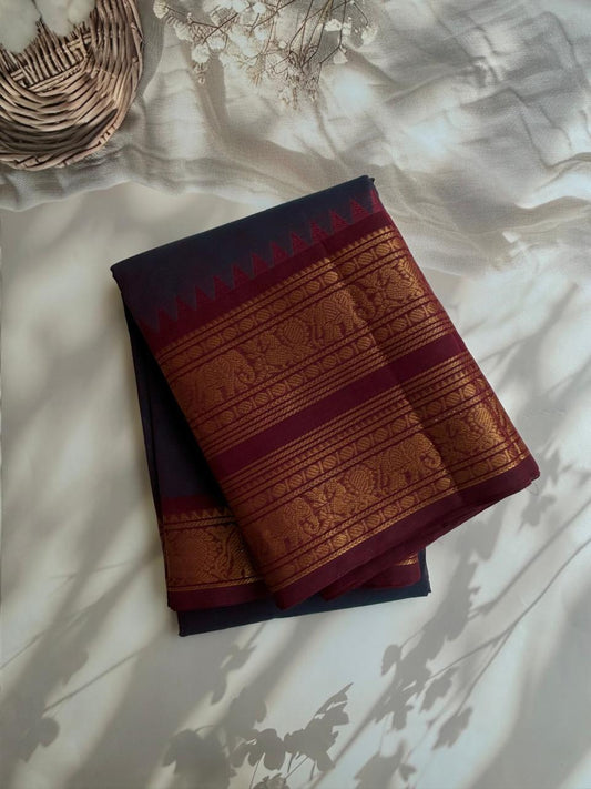 Kanchi cotton saree with rettapet border