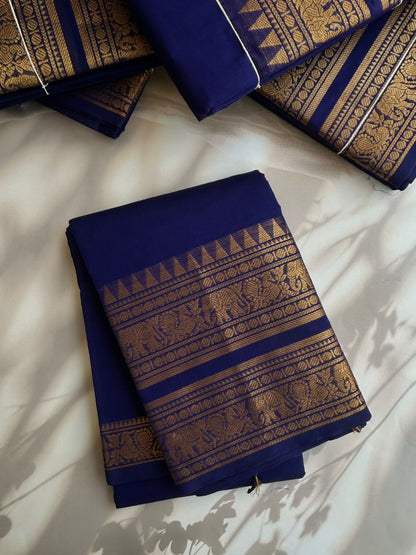 Kanchi cotton saree with rettapet border