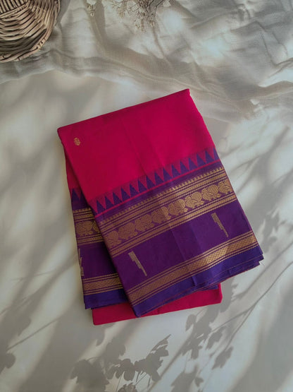 Kanchi cotton saree with butta weaves