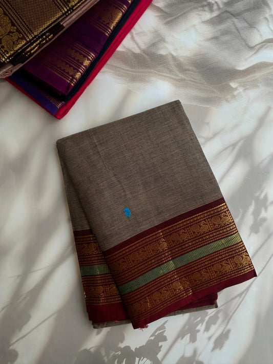 Kanchi cotton saree with butta weaves