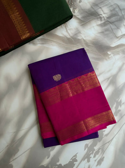 Premium Kanchi cotton with zari weaves and grand pallu