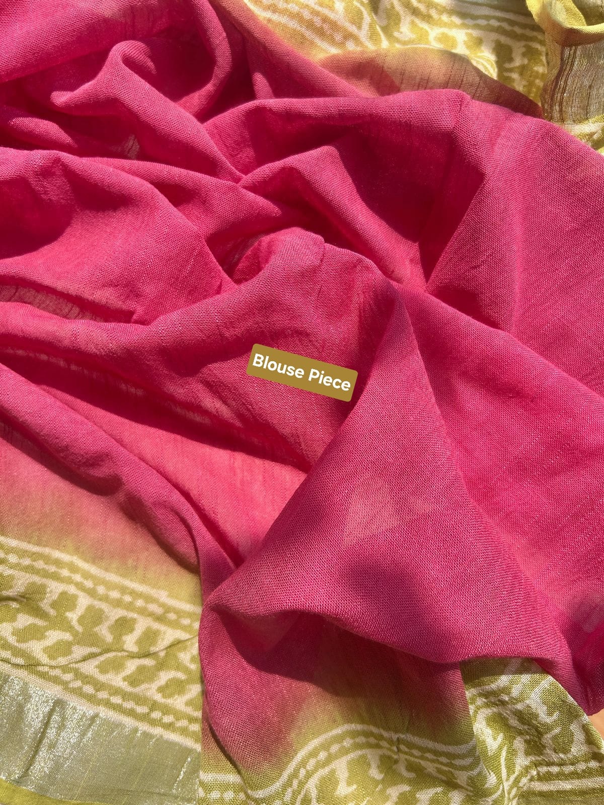 Linen cotton saree in hand block prints