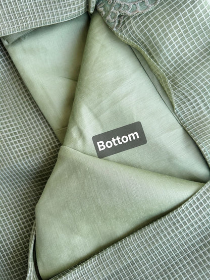 Unstitched kota silk set with laces