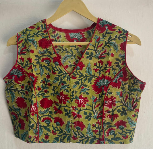 Readymade Saree blouse in block prints