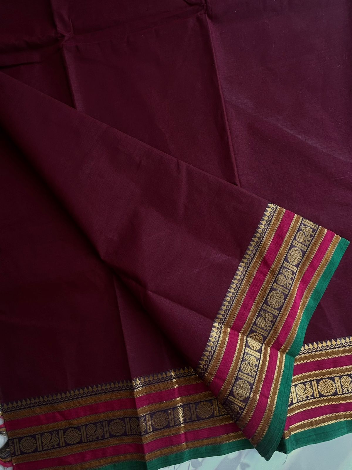 Kanchi cotton saree - maroon